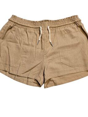Love Tree Linen Blend Tan Shorts L NWT